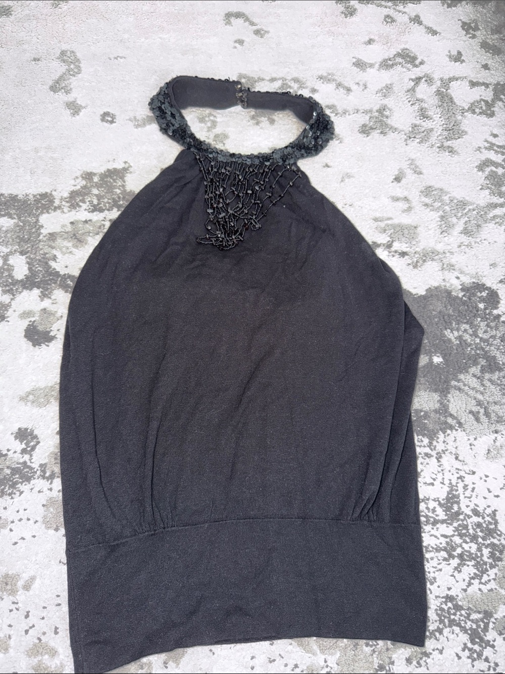 Frost  Black Beaded Halter top